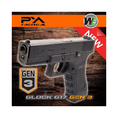 PISTOLA GLOCK WE G17 AIRSOFT METAL C/ BLOWBACK A GREEN GAS