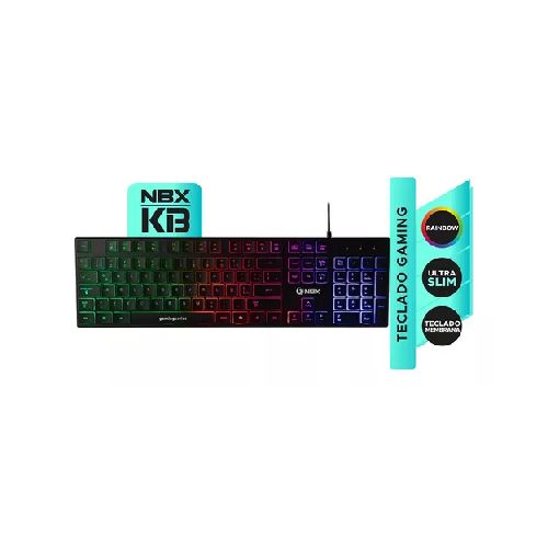 Teclado Gaming NBX Ultra Slim Rainbow Negro Español  