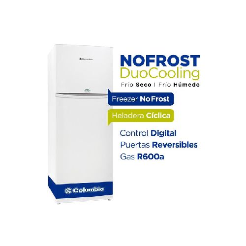 Heladera Columbia No Frost Duocooling Con Freezer 413 Litros Blanca  