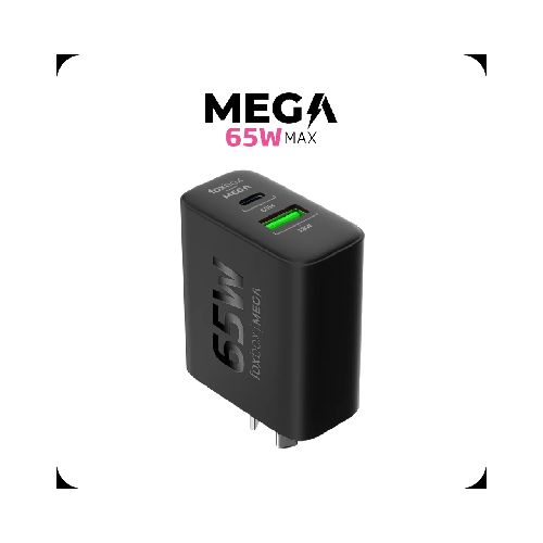 Cargador 65W Foxbox Mega Negro Con Cable  