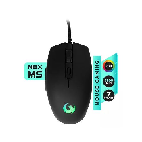 Mouse Gaming NBX 7200 Dpi RGB Negro  