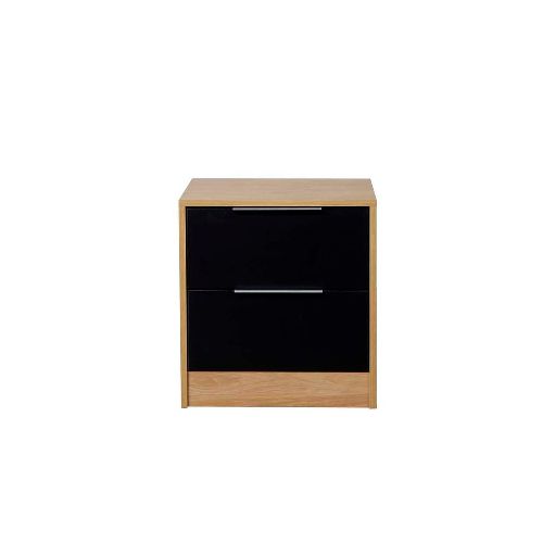 Mesa De Luz Murano 47X38X69 Cm Negro Ricchezze