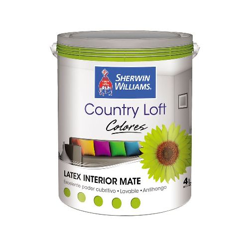 Látex Interior Color Country Loft Verde 4 L Sherwin Williams