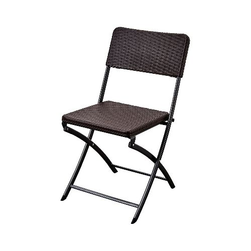 Silla Plegable Negra Caño Diseño Rattan Alpes