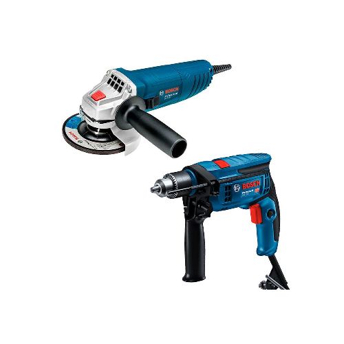 Kit Taladro Percutor 750W + Amoladora 850W Azul Bosch