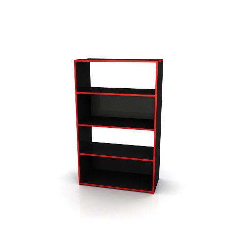 Biblioteca Gamer Con Estante 75X36X120 Negro/Rojo Gacela