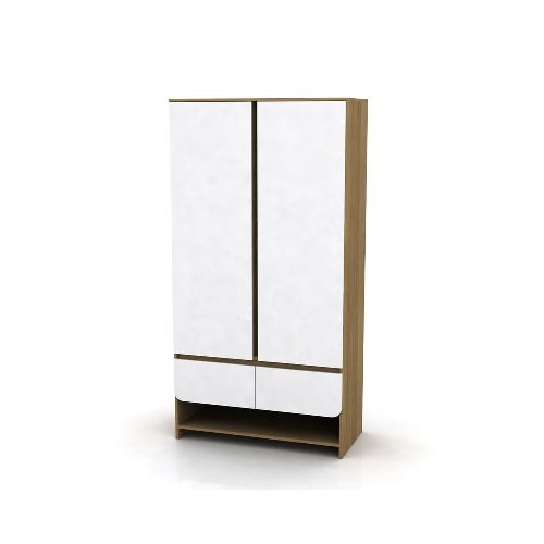 Placard 2 Puertas 50x90x180Cm Blanco/Roble Miel Muebles Gacela