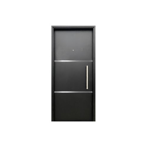 Puerta Negra Izquierda ApliqueBarral+Pintura 80X200 Barmetal