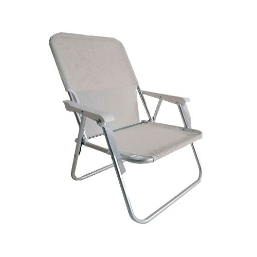 Silla playa TXT blanco 59x55x67 cm Outzen