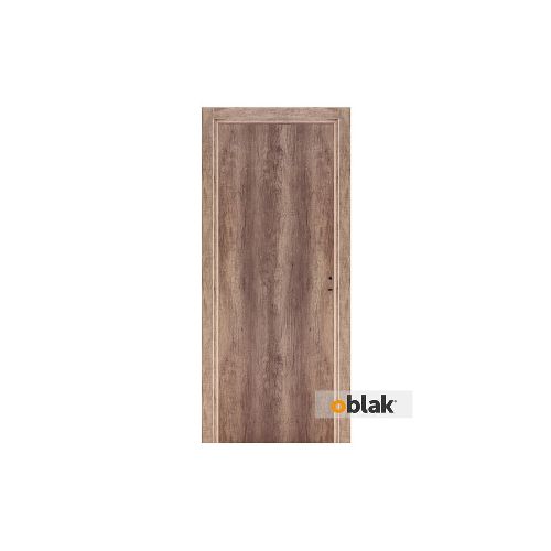 Puerta Teks Nogal Marco Madera 80Cm Izquierda Oblak