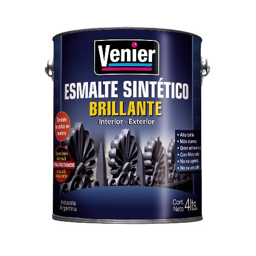 Esmalte Sintético 3P Interior/Exterior Gris Oscuro Brillante x4Lts Venier