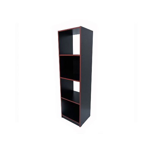 Biblioteca Gamer 40X35X151 Cm Negro Y Rojo Muebles Gacela