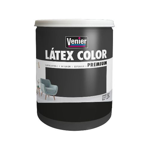 Látex Interior Exterior Venier Negro Elegante 1.25 Kg Premium