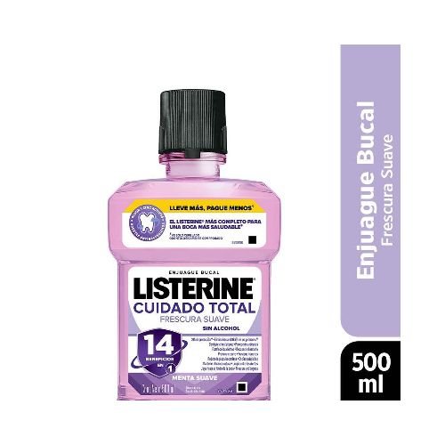 Listerine Cuidado Total Zero Enjuague Bucal Menta X 500ml en FarmaPlus - Farmacia Online, dermocosmética y cuidado personal - FarmaPlus