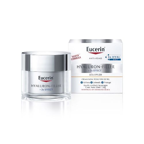 Crema antiarrugas de Día Eucerin Farmaplus HYALURON-FILLER + 3x Effect FPS 30 Todo tipo de piel x 50 ml - Farmacia Online, dermocosmética y cuidado personal - FarmaPlus