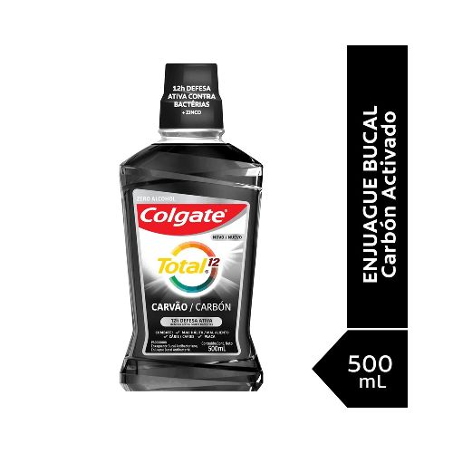 Colgate Farmaplus Enjuague Bucal Total 12 Carbón Activado 500ml - Farmacia Online, dermocosmética y cuidado personal - FarmaPlus