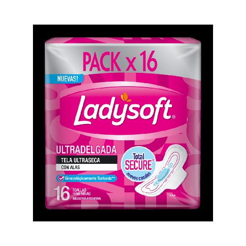 Ladysoft Farmaplus Toallas Femeninas Ultra Delgada C/alas 16 Unidades - Farmacia Online, dermocosmética y cuidado personal - FarmaPlus