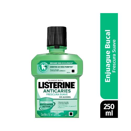 Listerine Zero Anticaries Menta Enjuague Bucal X 250ml en FarmaPlus - Farmacia Online, dermocosmética y cuidado personal - FarmaPlus