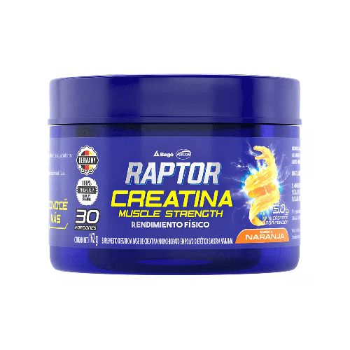 Creatina Raptor Farmaplus Mejora el Rendimiento Físico Sabor Naranja 162g - Farmacia Online, dermocosmética y cuidado personal - FarmaPlus