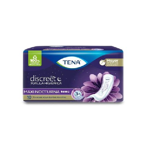 TENA TOALLA MUJER DISCREET MAXI NOCTURNA X 10