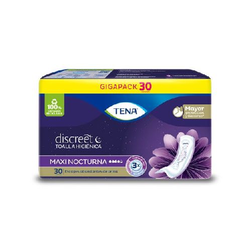 TENA TOALLA MUJER DISCREET MAXI NOCTURNA X 30