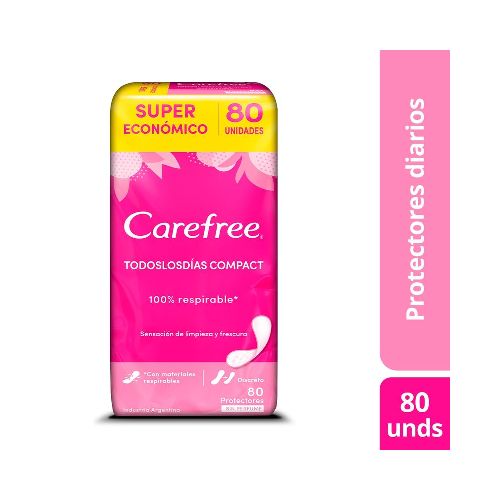 Protectores diarios compact sin perfume (80 unidades)