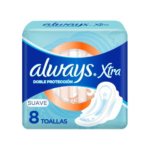 Toallas femeninas xtra doble protección suave toallas femeninas (8 Unidade