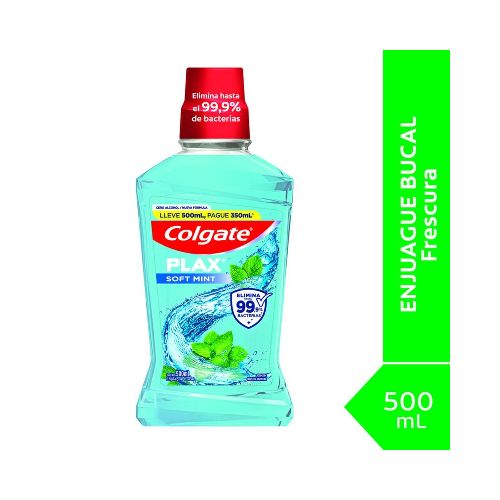 Enjuague bucal plax soft mint 500ml