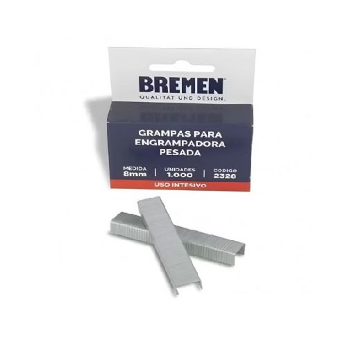 Grampas BREMEN para engrapadora 8mm 1000 unidades  