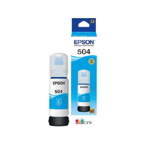 Botella de tinta EPSON T504 Cian original 70ml  