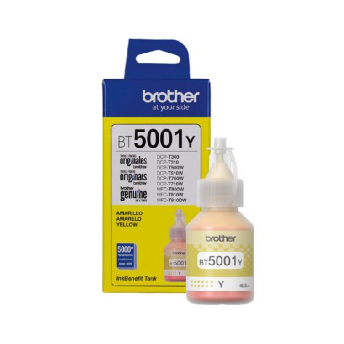 Botella de tinta BROTHER BT5001BK Amarillo original 48ml  