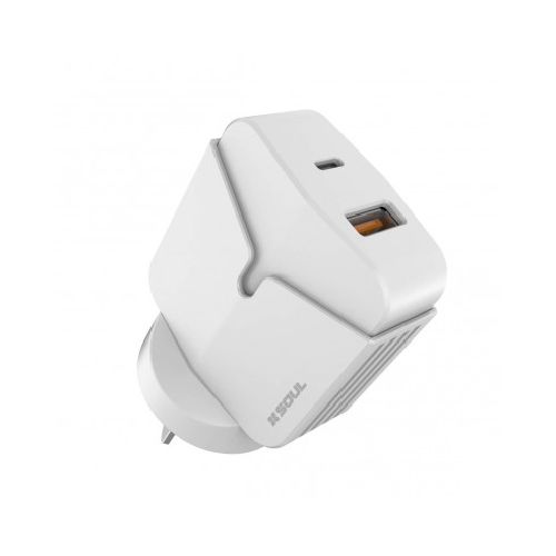 Cargador SOUL CVQ-PD fast charge USB 12w + pd tipo-c 20w  