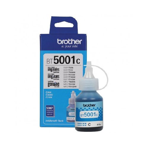 Botella de tinta BROTHER BT5001C Cian original 48ml  