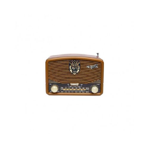 Parlante bluetooth NISUTA NSRV16 radio vintage 3W marrón outlet  