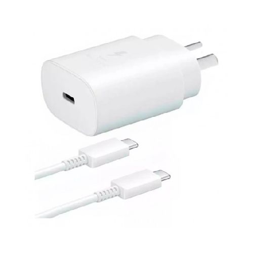 Cargador original SAMSUNG tipo C 25W blanco de carga rápida con cable  