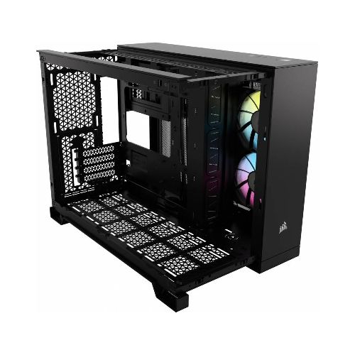 Gabinete Corsair 2500X Mid-Tower TG iCUE Fan RGB x2 Dual Chamber Black (4986) - Max Tecno  