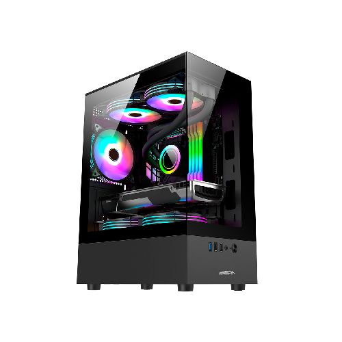 GABINETE SENTEY H10 BLACK + 5 FAN ARGB - Max Tecno  