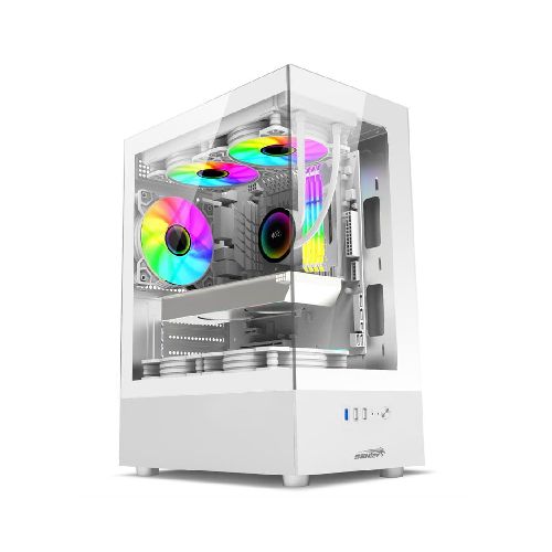 GABINETE SENTEY H10 WHITE + 5 FAN ARGB - Max Tecno  