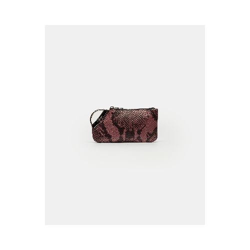 Monedero Katy En Cuero Snake Print Metalizado