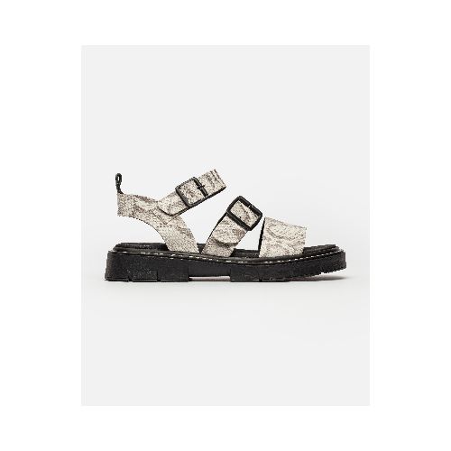 Sandalia Baja Elme En Cuero Snake Print