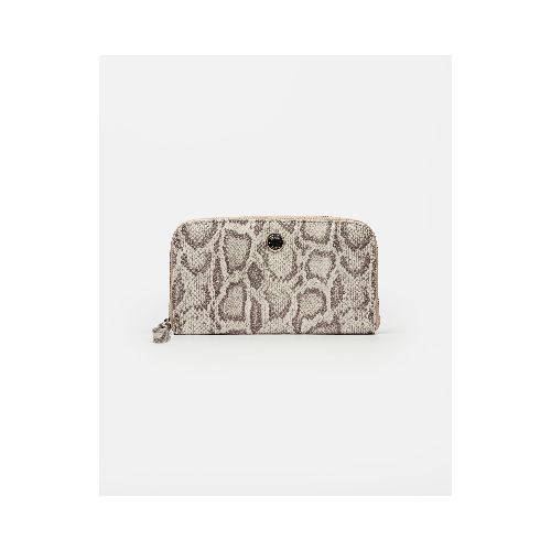 Billetera Con Cierre Victoria En Cuero Snake Print