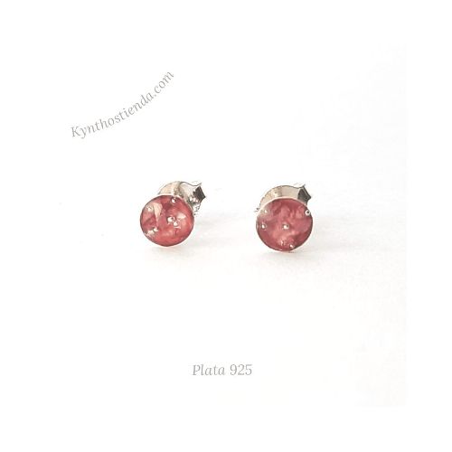 Aros 4 mm “Colección Microflores” – Plata 925 (Elige tu color preferido)