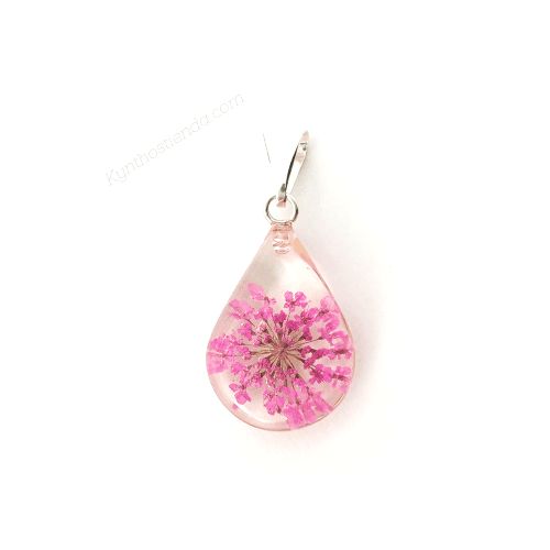 Dije “Micro Flores Fucsias” Plata 925