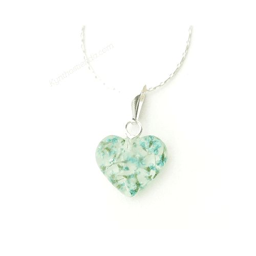 Dije y Cadena Colección MicroFlores Verde Aqua – Plata 925