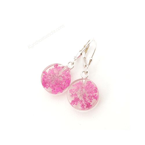 Aros “Colección Microflores Fucsias” – Plata 925