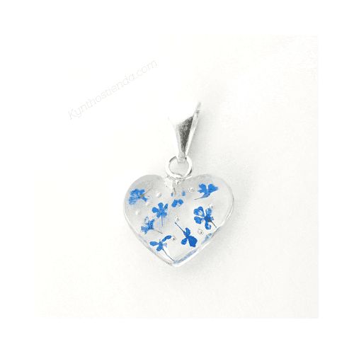 Dije Colección Micro Flores Azules 20 mm – Plata 925