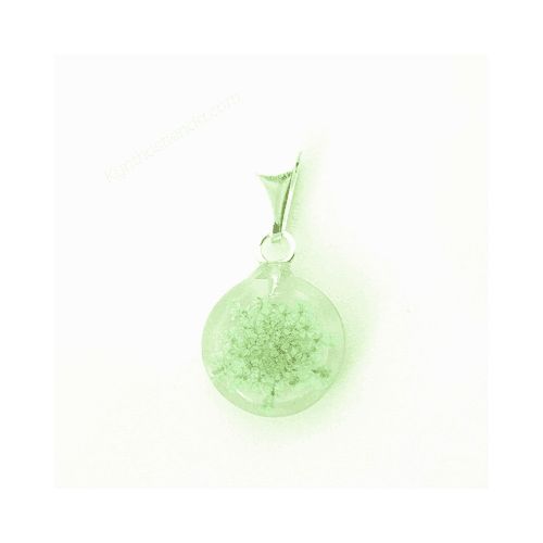 Dije Colección Microflores Verde Aqua 15 mm – Plata 925