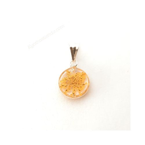 Dije Colección Microflores Naranjas 15 mm – Plata 925