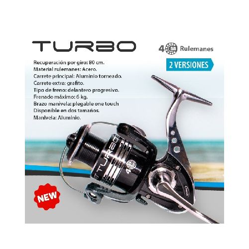 Reel Frontal Spinit Turbo Mf 404 Pejerrey 4 Rulemanes