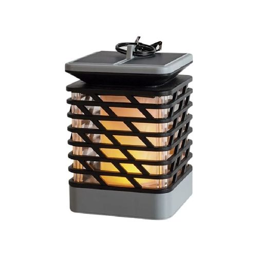 Lampara Farol Solar Led Efecto Fuego 10hs Autonomia Exterior